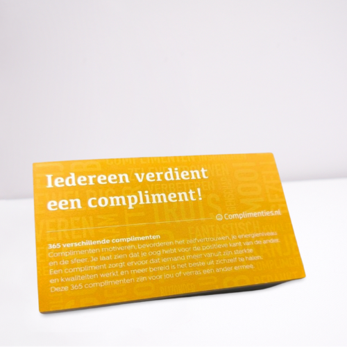 complimenten cadeau
compliment kaartjes voor collega’s
waarderingscadeau met betekenis